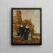 Portrait eines Paares mit ihrem Kind in einer Landschaft - Herman Meynderts Doncker — gerahmtes Bild an der Wand