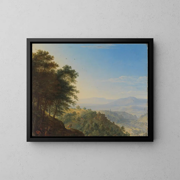 Paesaggio montano vicino a Boppard sul Reno - Herman Saftleven — quadro incorniciato alla parete