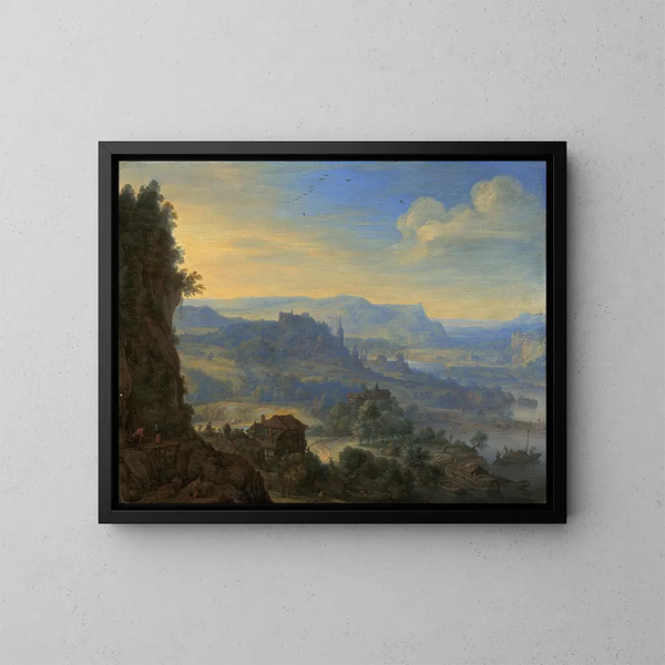 Paesaggio fluviale immaginario - Herman Saftleven — quadro incorniciato alla parete