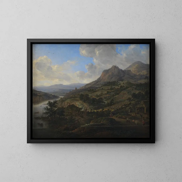 Raccolta del vino sul Reno - Herman Saftleven — quadro incorniciato alla parete