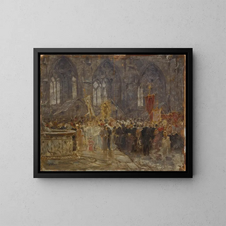 Hermann Braun - Prozession vor einer Kirche.webp
