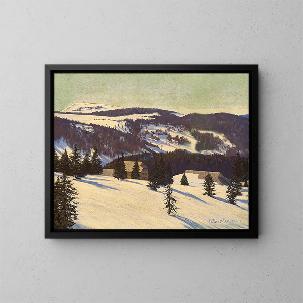 Mein Winterrefugium, die Hütte von Todtnau auf dem Feldberg - Hermann Dischler — gerahmtes Bild an der Wand