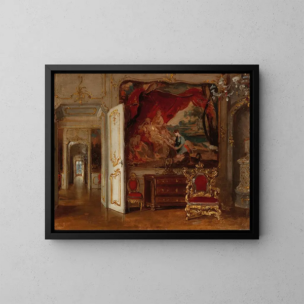 Innenansicht des Esterházy-Schlosses - Hermann Kern — gerahmtes Bild an der Wand