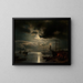 Ein Hafen im Mondschein - Hermann Ottomar Herzog — gerahmtes Bild an der Wand