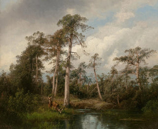 Hermann Ottomar Herzog - Deer in Gulph Hummock.webp