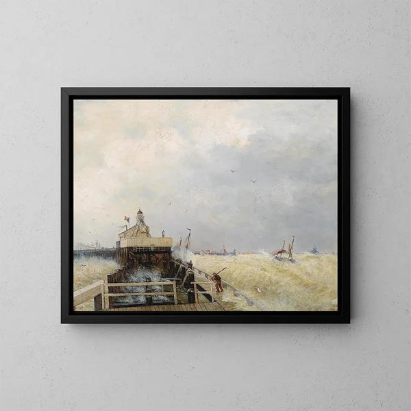Hafen in Ostende - Hermann Ottomar Herzog — gerahmtes Bild an der Wand