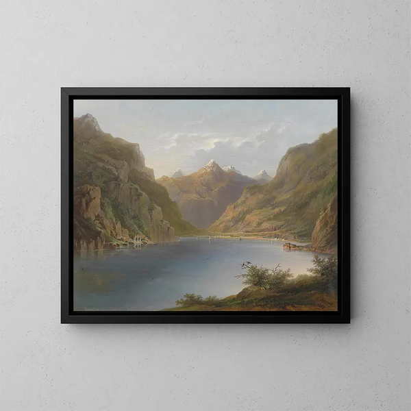 Lac des Quatre-Cantons - Hermann Ottomar Herzog — gerahmtes Bild an der Wand