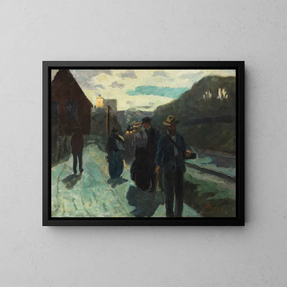 Hermann Pleuer - Stuttgarter Westbahnhof in der Abenddmmerung.webp