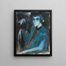 Portrait einer Dame mit Lilie - Hermann Stenner — gerahmtes Bild an der Wand