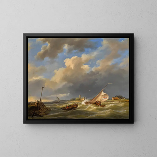 Hermanus Koekkoek - Boats At Sea.webp