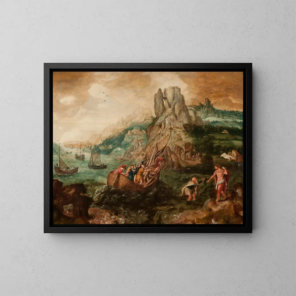 La dernière apparizione del Cristo ai suoi discepoli - Herri met de Bles — quadro incorniciato alla parete
