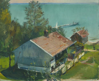 Am Ufer des Wassers in Gstadt - Hiasl Maier-Erding — Ansicht des Kunstwerks