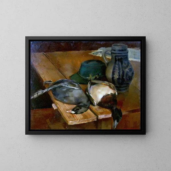 Ein Blau und ein Weinstock - Hiasl Maier-Erding — gerahmtes Bild an der Wand
