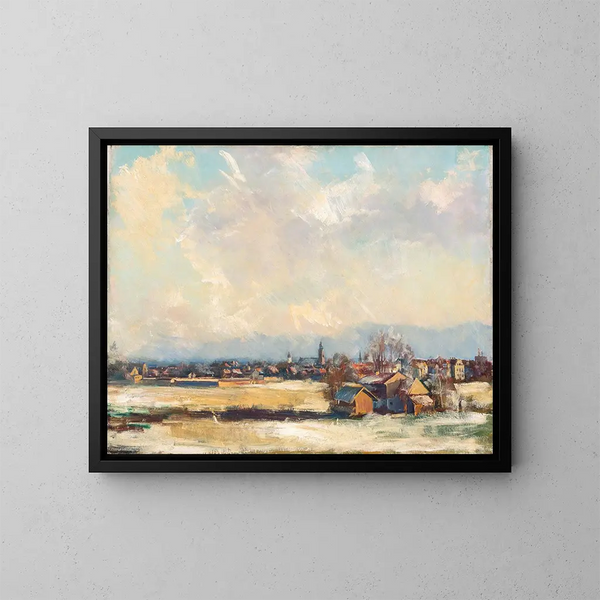 Rosenheim im Winter - Hiasl Maier-Erding — gerahmtes Bild an der Wand
