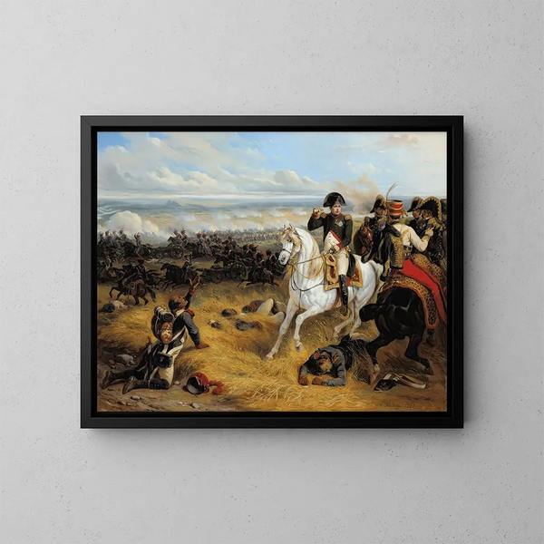 Napoléon à Wagram - Hippolyte Bellangé — gerahmtes Bild an der Wand