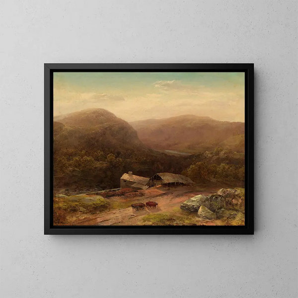 In das Tal des Housatonic - Homer Dodge Martin — gerahmtes Bild an der Wand