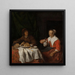 Uomo e donna a un pasto - Gabriel Metsu — quadro incorniciato alla parete