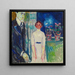 Uomo e donna vicino alla finestra con piante in vaso - Edvard Munch — quadro incorniciato alla parete