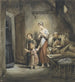 Uomo malato a letto con una donna e due bambini accanto a lui - Ary Scheffer — vista dell’opera