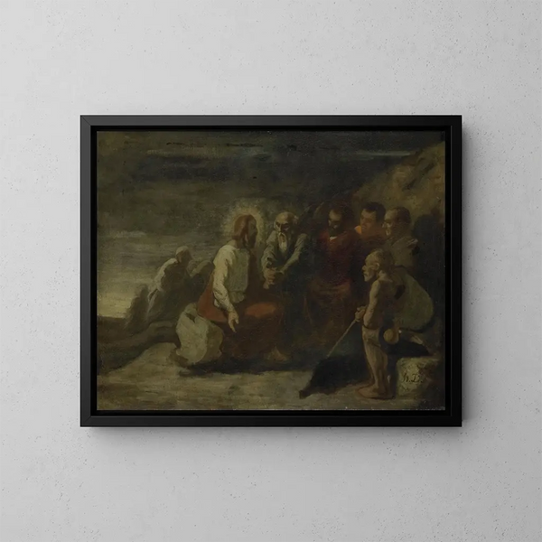 Il Cristo e i suoi discepoli - Honoré Daumier — quadro incorniciato alla parete