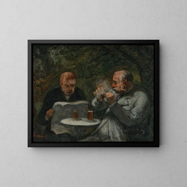 I bevitori di birra - Honoré Daumier — quadro incorniciato alla parete