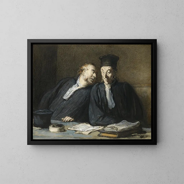 Zwei Anwälte im Gespräch - Honoré Daumier — gerahmtes Bild an der Wand
