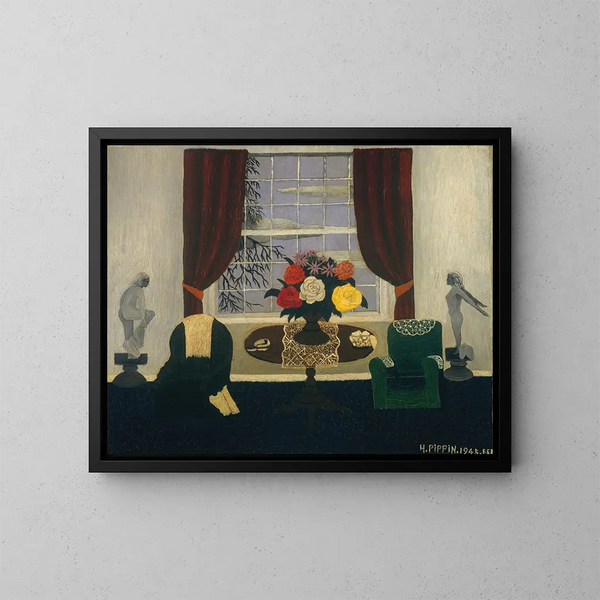 Victorianisches Innenraum-Gemälde I - Horace Pippin — gerahmtes Bild an der Wand