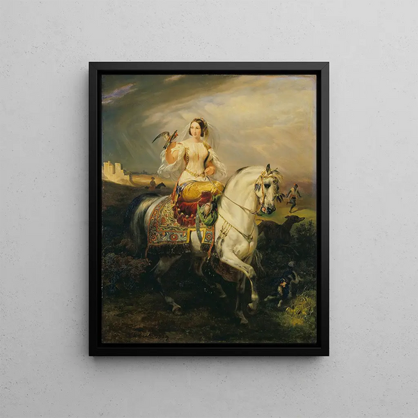 Horace Vernet - An Algerian Lady Hawking.webp