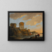 Italienisches Flusslandschaft-Gemälde mit Ruinen - Horatius de Hooch — gerahmtes Bild an der Wand