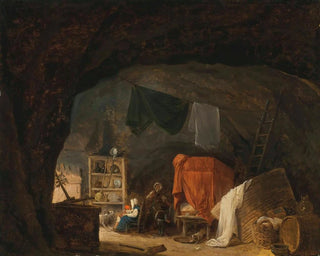 Eine Familie in einer Höhle - Hubert Robert — Ansicht des Kunstwerks