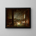 Un eremita che prega tra le rovine di un tempio romano - Hubert Robert — quadro incorniciato alla parete