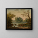 View of the Ermenonville Park with the Tomb of Jean-Jacques Rousseau and the Temple of Philosophy - Hubert Robert — framed artwork on a wall