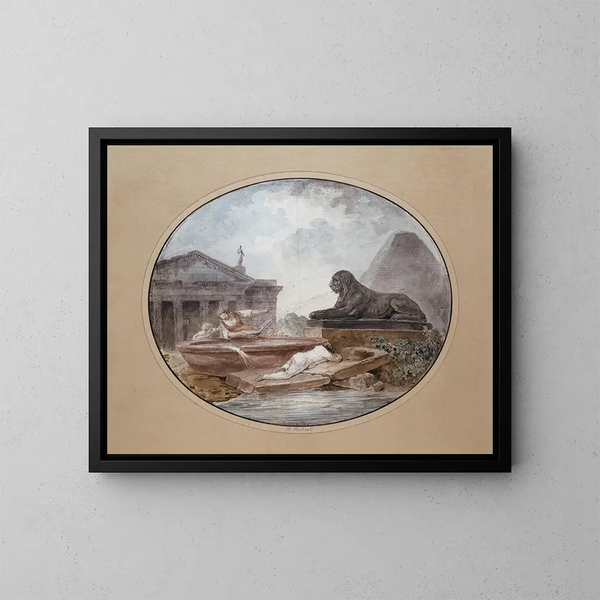 Caprice architectural - Hubert Robert — gerahmtes Bild an der Wand