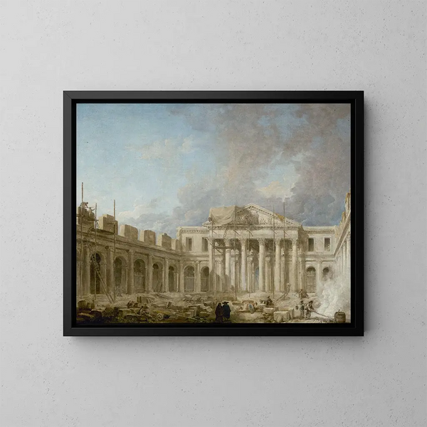 L'École de chirurgie en construction - Hubert Robert — gerahmtes Bild an der Wand