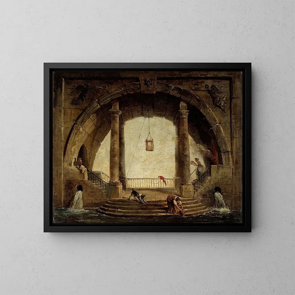La Fontaine - Hubert Robert — quadro incorniciato alla parete