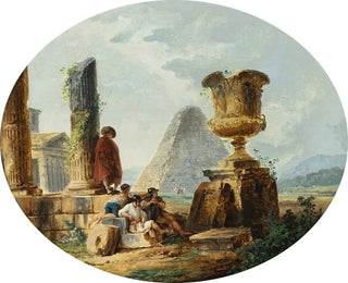 Hubert Robert - Landscape with soldiers and a pyramid.webp