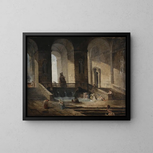 Lavandières dans une architecture romaine - Hubert Robert — quadro incorniciato alla parete