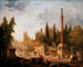 Der Garten des Museums der französischen Denkmäler alter Konvent der Petits-Augustins - Hubert Robert — Ansicht des Kunstwerks