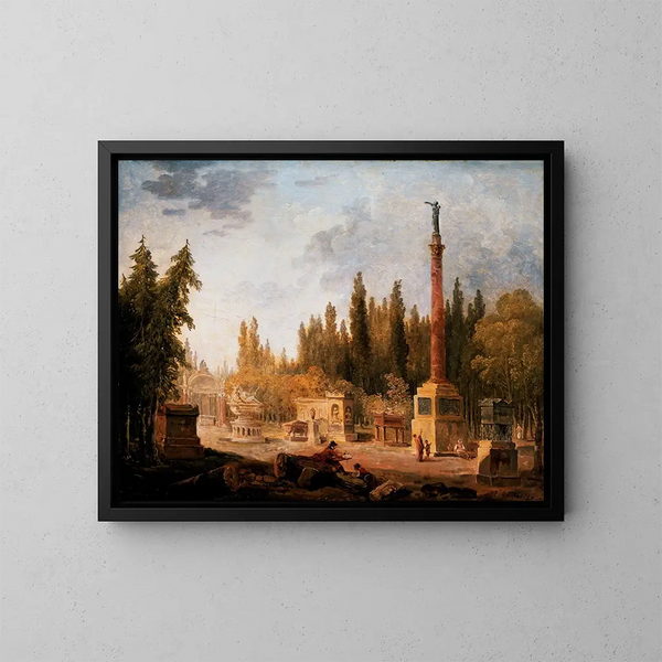 Le Jardin du musée des monuments français ancien couvent des Petits-Augustins - Hubert Robert — quadro incorniciato alla parete