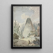 Pyramide mit gebrochenem Gipfel in einer Landschaft antiker Ruinen - Hubert Robert — gerahmtes Bild an der Wand
