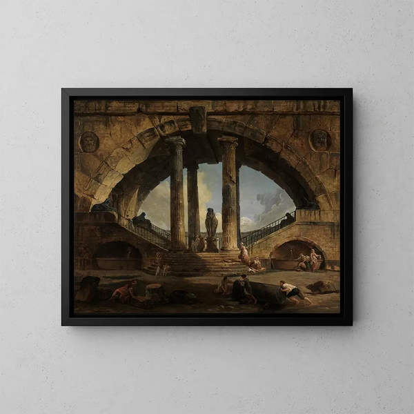 Vista fantasiosa romana - Hubert Robert — quadro incorniciato alla parete
