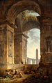 Ruines avec un obélisque au loin - Hubert Robert — vista dell’opera