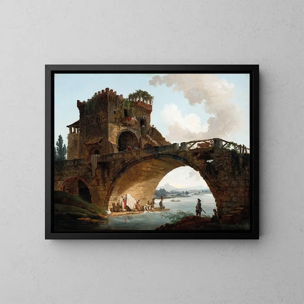Il ponte Salario - Hubert Robert — quadro incorniciato alla parete