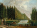 Il parco di una villa di campagna con personaggi che passeggiano vicino a una cascata d'acqua - Hubert Robert — vista dell’opera