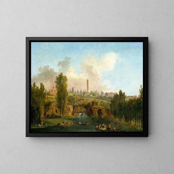 Vista del parco di Mrville - Hubert Robert — quadro incorniciato alla parete