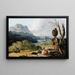 Lavandière dans un paysage - Hubert Robert — gerahmtes Bild an der Wand