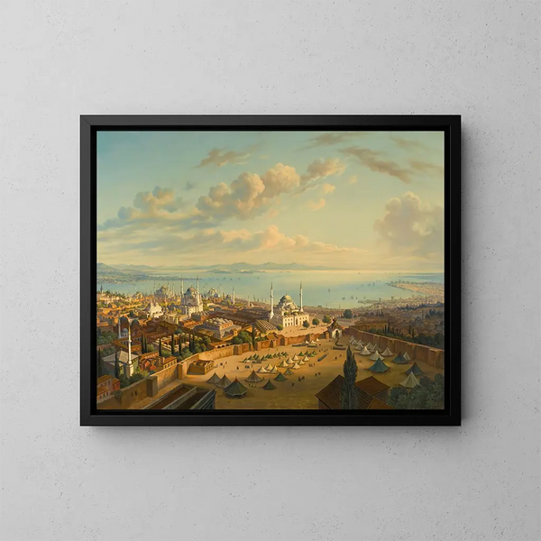 Constantinople dalla torre di fuoco di Beyazit - Hubert Sattler — quadro incorniciato alla parete