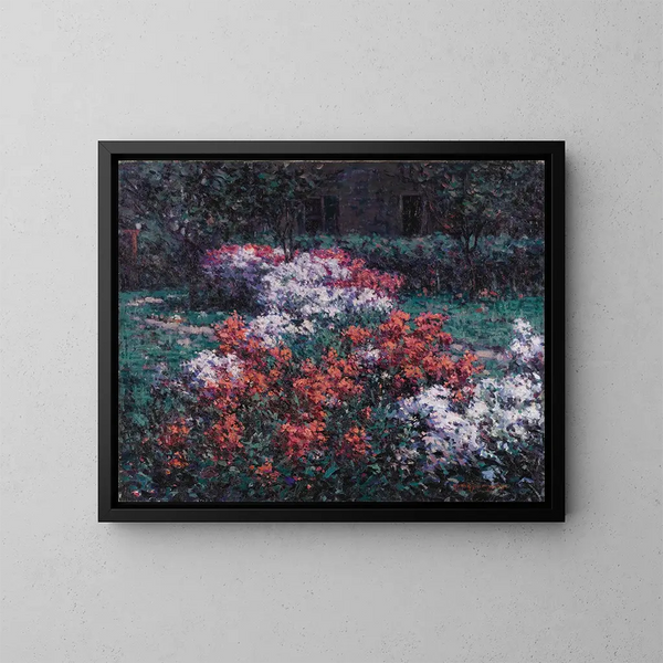 Der Garten der Phlox - Hugh Henry Breckenridge — gerahmtes Bild an der Wand