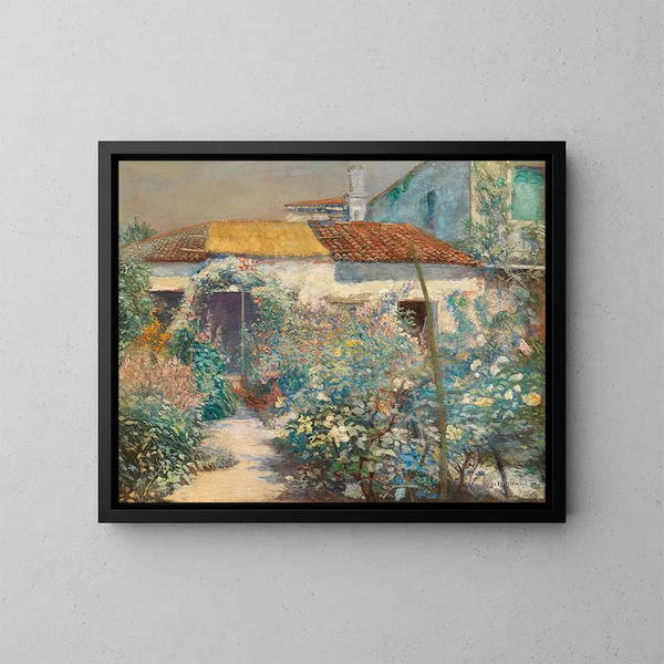 Ein Garten in Blumen - Hugo Charlemont — gerahmtes Bild an der Wand