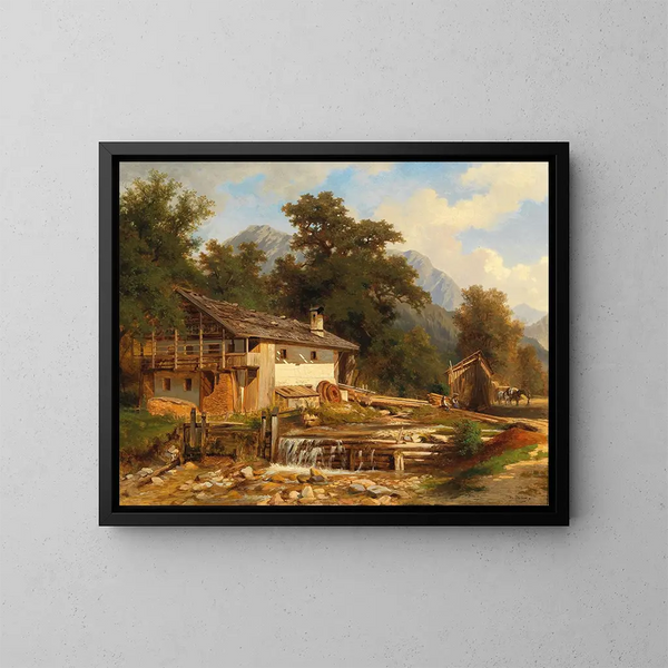 Tirol-Motiv am Ufer des Achensees - Hugo Darnaut — gerahmtes Bild an der Wand